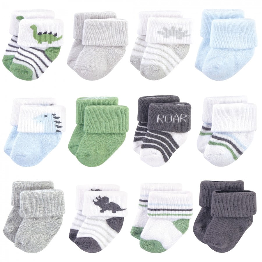 Hudson Baby Infant Boy Cotton Rich Newborn and Terry Socks, Boy Dino, 0 ...