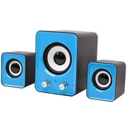 Compact 2.1 Subwoofer Usb Speaker Set 12w,usb Power Supply,black Blue