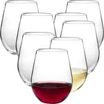 Unbreakable Wine Glasses - 100% Tritan - Shatterproof, Reusable, Dishwasher Safe (Set of 8 Stemless) by D'Eco