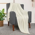 thumbnail image 3 of PiccoCasa 100% Cotton Soft Knitted Throw Solid Blanket for Couch Sofa Bedroom, Beige 50"x70", 3 of 8