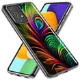 thumbnail image 2 of MUNDAZE Samsung Galaxy A22 5G Neon Rainbow Glow Peacock Feather Shockproof Clear Hybrid Protective Phone Case Cover, 2 of 5