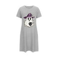thumbnail image 5 of Sakmal Plus Size Womens Moomoo Nightgowns Short Comfy Gray Halloween Nightwear Short Sleeve Witch Hat Print Nightgowns for Women, 5 of 5
