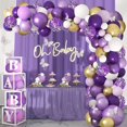 thumbnail image 1 of Kit de arco de globo morado, guirnalda de globos blancos y morados, suministros de decoración de látex para el día de San Valentín, día de la madre, cumpleaños, boda, fiesta, 1 of 4