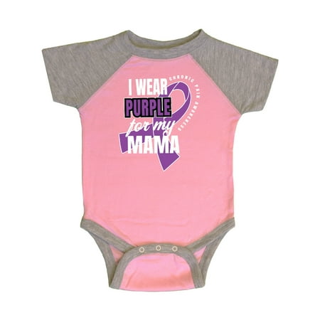 

Inktastic Chronic Pain I Wear Purple For My Mama Gift Baby Boy or Baby Girl Bodysuit