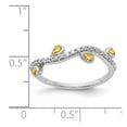 thumbnail image 2 of 14K White Gold Ring Band Gemstone Citrine Pear Yellow Diamond Round, Size 6, 2 of 2