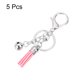 thumbnail image 3 of Llaveros de borlas Uxcell 5Pack, anillos de llavero con borlas de 4" y campana para llaves, billeteras y bolsos, rosa, 3 of 7