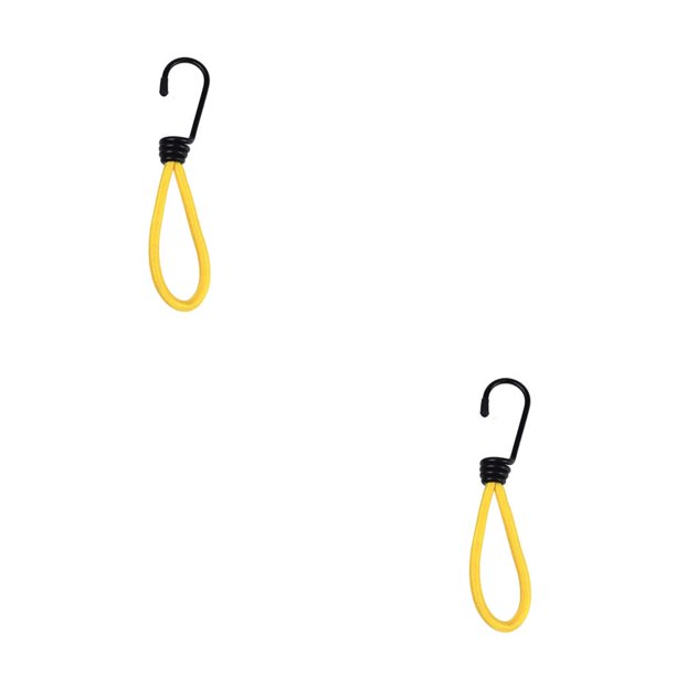 Eigraketly Cuerda elástica para tienda de 2 uds., cuerda de fijación Bungee para exteriores con fijación de gancho, cuerdas elásticas, Amarillo 2piezas