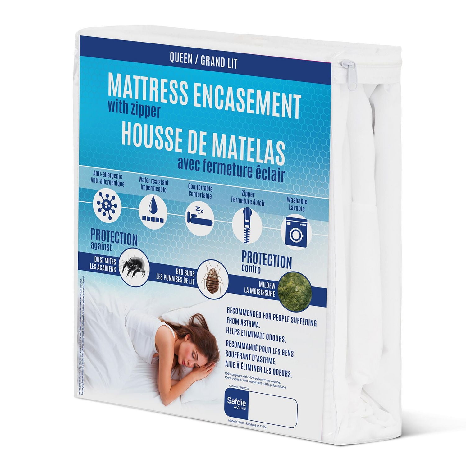 Safdie & Co. Mattress Encasement K White