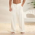 thumbnail image 2 of LpwkSSA Casual Thin Solid Color Business Pants Elastic Waist Tapered Pocket Comfortable Daily Wear Suitable for Outdoor Casual Activities Perfect for All Seasons Beige XXXL, 2 of 8
