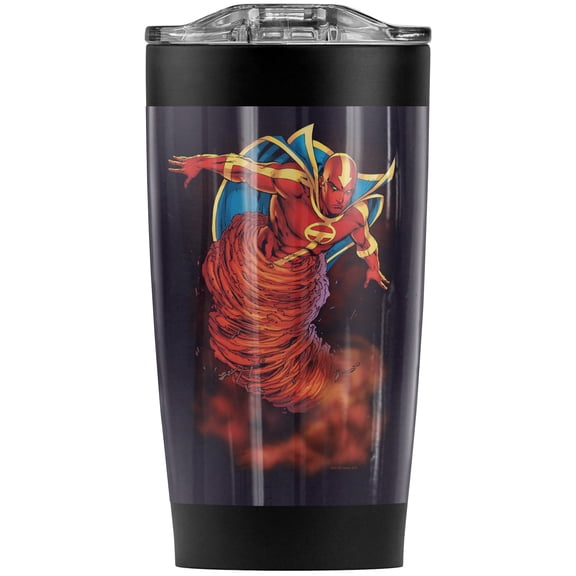 Justice League Red Tornado Cloud Stainless Steel Tumbler 20 oz Coffee Travel Mug/Cup, Vacuum Insulated & Double Wall with Leakproof Sliding Lid | Great for Hot Drinks and Cold Beverages