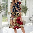 thumbnail image 2 of BOMYJESK Women's 250th Anniversary USA Flag Floral Maxi Dress Patriotic American Flag Vintage Independence Day Summer Dresses 4th July Beach Long Dresses Casual Evening Dress for Party Gold L, 2 of 7