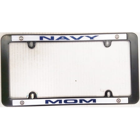 Navy MOM Black Plastic License Plate Frame Tag Cover United States Military