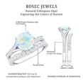 thumbnail image 5 of Rosec Jewels Solitaire Ethiopian Opal Ring Set with Moissanite for Women (AAA Grade), 925 Sterling Silver, US 4.00, 5 of 9