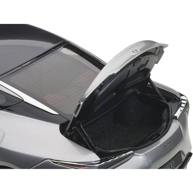 Lexus LC500 Sonic Titanium Silver Metallic with Dark Rose Interior and Carbon Top 1/18 Model Car by Autoart