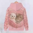 thumbnail image 7 of Girls Cute Cartoon Cat Print Zip Up Hoodie Jacket, Kids Full Zip Long Sleeve Hooded Coat for Fall Daily Casual Outdoor Wear(Pink2,11-12 Years), 7 of 7