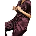thumbnail image 3 of KVMeteor Women Sleepwear Satin Silk Pajamas Loungewear 2 Piece Set, 3 of 3