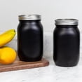 thumbnail image 2 of Black Mason Jars (Set of 2); Home and Storage Wide Mouth ative Wide Mouth Mason Jars, Black-Painted, 2 of 7