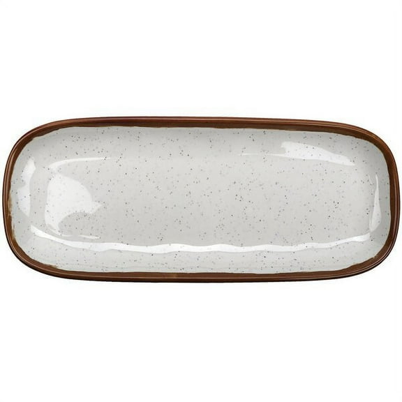 G.E.T. Rustic Plastic Rectangular Dinner / Serving Platter, 14" x 5.5", Rustic Mill