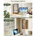 thumbnail image 5 of Wall File Organizer, 10-Tier Hanging Mail Organizer, Wall Mount File Holder with 4 Side Hooks, Mail and Storage Organizer, Wooden Vertical Hanging Holder for Office, Rustic Brown, 5 of 9