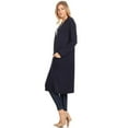 thumbnail image 3 of MOA COLLECTION Women's Solid Casual Lightweight Loose Fit Pocket Open Front Knit Cardigan, 3 of 5
