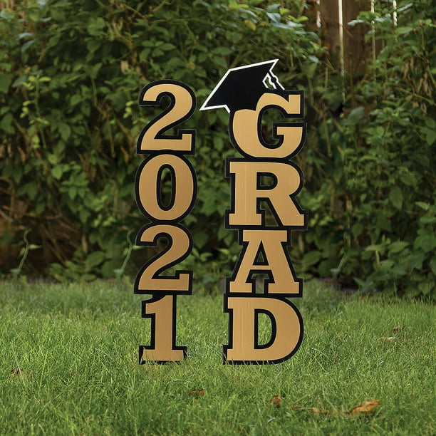 "2021 Grad" Outdoor Yard Signs Graduation Party Decorations 2