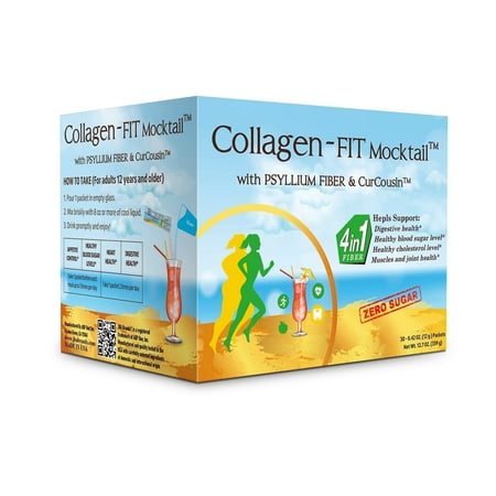 JBA Brands Collagen-FIT Mocktail, 30 Count, Psyllium Fiber