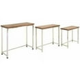 thumbnail image 2 of Decmode Stainless Steelee Wood Console, Set of 3, Multi Color, 2 of 2