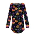 thumbnail image 4 of YVNAURA Oversized Halloween Sweatshirts for Women Crewneck Long Sleeve Pullover Cute Pumpkin Bat Graphic Tops Fall Loose Fit Vintage Spooky Season Shirts Holiday Party OutfitsHot Pink, 4 of 5