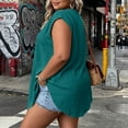 thumbnail image 6 of Yievot Plus Size Tank Tops for Women Trendy Pleated Sleeveless Shirts Side Slit Versatile Casual Tunic Tops, 6 of 7