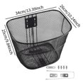 thumbnail image 2 of lacooooppia Bike Front Basket Metal Wire Cycling Accessory Black Universal Heavy Duty Basket Cargo Basket for Mountain Road Bikes L with Long Brace, 2 of 7