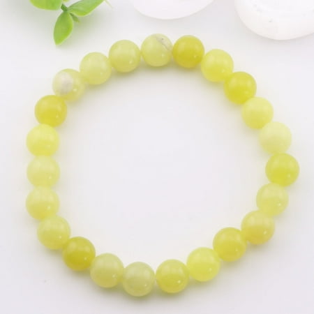 Natural Lemon Jade Bracelet - Metal Free, 8mm - Golden Gemstone Jewelry | Stone Beads Bracelet | Focus on Heart Chakra | Stunning Gem Patterns Tones | Elevate your style and energy with our