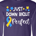 thumbnail image 4 of Inktastic Just Down Right Perfect Down Syndrome Awareness Ribbon Long Sleeve T-Shirt, 4 of 5