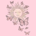 thumbnail image 2 of Junior's Lost Gods Monarch Butterfly Sun Graphic Tee Light Pink 2X Large, 2 of 3