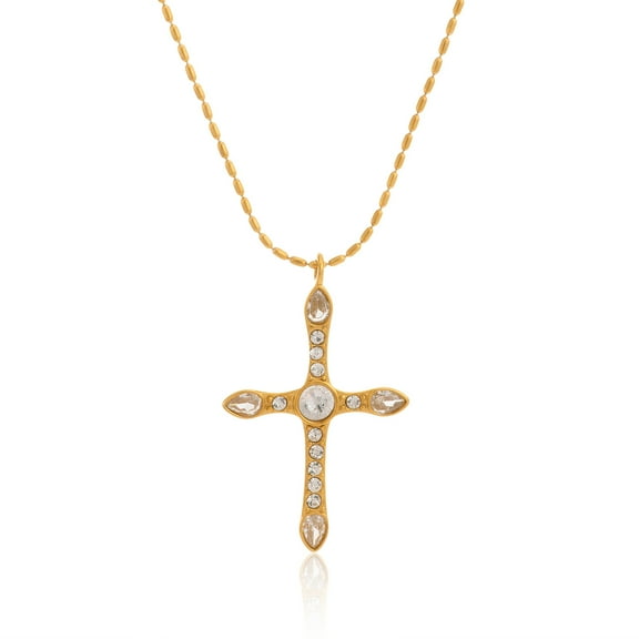 Gold Cross Necklace 14K Gold Plated Dainty Gold Cross Pendant Necklace for Women Delicate Necklace Jewelry
