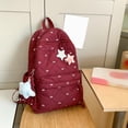 thumbnail image 2 of SGMVNU Backpack for School with Pendant Floral Print Middler High School Campus Backpacks Students Large Capacity Schoolbag, Red, 2 of 7