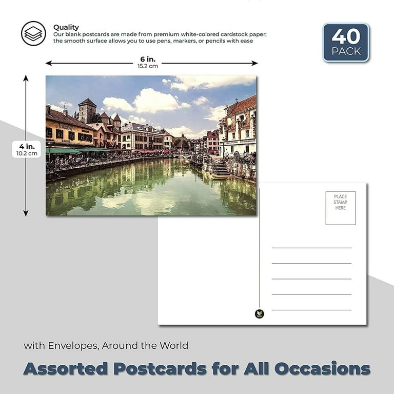 50 Pack Watercolor Postcards Blank, Bulk 4x6 Inch Cards to Paint, for Art,  DIY (White, 300gsm Cardstock)