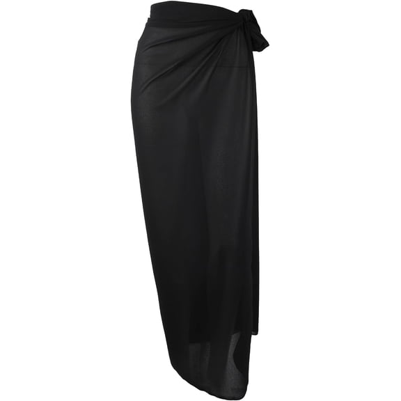 Women Sarong Swimsuit Coverups Beach Sarong Wraps （Black)