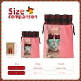 thumbnail image 3 of Honeii Cool Cat Pink Sunglasses Print Small Burlap Bags,Christmas Drawstring Treat Bags Gift Bags Reusable Candy Goodie Wrapping Bags for Holiday Party Favors Supplies -Black, 3 of 8