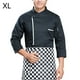 thumbnail image 2 of Chef Abrigo Unisex-Adult Manguito de manga larga Permeabilidad Hornee fácil de limpiar uniforme de cocina para el otoño e invierno Restaurante Cake Shop Black XL XL Advancent LF000336-03, 2 of 7