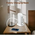 thumbnail image 4 of Charging Station for Multiple Devices 40W Upoy, Wall Charger Block 5 USB Ports(Shared 6A), USB Charging Hub Smart IC, Charger Tower with Type-C 3A for iPhone iPad Tablets Smartphones, Home Office Use, 4 of 7