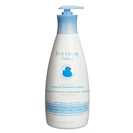 Live Clean Baby TEARLESS SHAMPOO & WASH Organic Eco Friendly 750 ml (25 fl