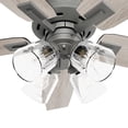 thumbnail image 3 of Hunter 52 inch Indoor Ceiling Fan with LED Lights and Remote Control - Standard Mount Ceiling Fan, 5 Blades, For Bedroom, Living Room, or Kitchen - Gatlinburg 52431, Matte Silver, 3 of 18