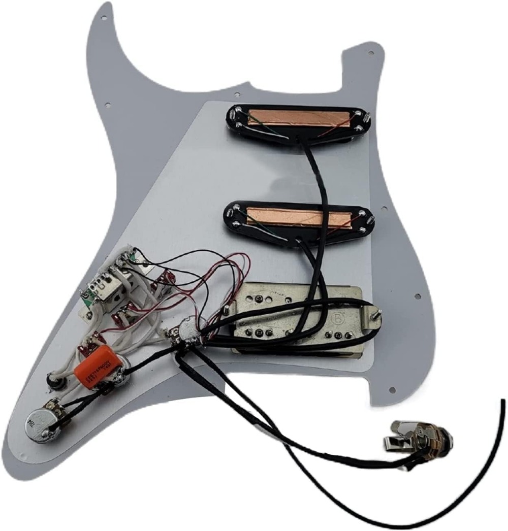 SSH Prewired Guitar Strat Pickguard Set Ainico 5 Humbucker Pickups Coil Splitting Switch Multi Switch Harnesses ,For Fender ST Electric Guitar Part Replacement