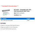 thumbnail image 2 of Oil Cooler - Compatible with 1994 - 2003 International 3800 T444E 1995 1996 1997 1998 1999 2000 2001 2002, 2 of 2