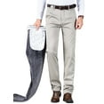 thumbnail image 4 of Men Thermal Plain Front Dress Pants Classic Winter Fleece Lined Insulated Pants for Travelling Golf Business, 4 of 6