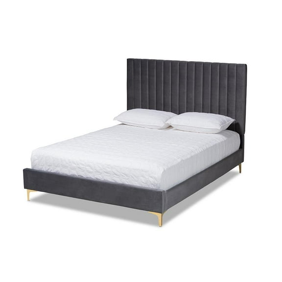 Baxton Studio Gold Metal Queen Size Platform Bed
