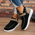 thumbnail image 2 of Womens Platform Ankle Boots Winter Fall Wide Width Round Toe Walking Flats Casual Short Booties Shoes Black Size 6, 2 of 7