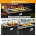 thumbnail image 3 of Sobaniilo Fire Table 45in Propane Fire Pit with Rain Cover and Lava Rock, Outdoor Firepit Table 50000 BTU 3-in-1 Fire Table for Patio/Yard/Balcony, Rectangular, Walnut Tabletop, 3 of 8
