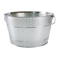 thumbnail image 1 of Cubo de hielo galvanizado, soporte para hielo, almacenamiento de bebidas de metal ligero, cubo para vino plateado, 1 of 9