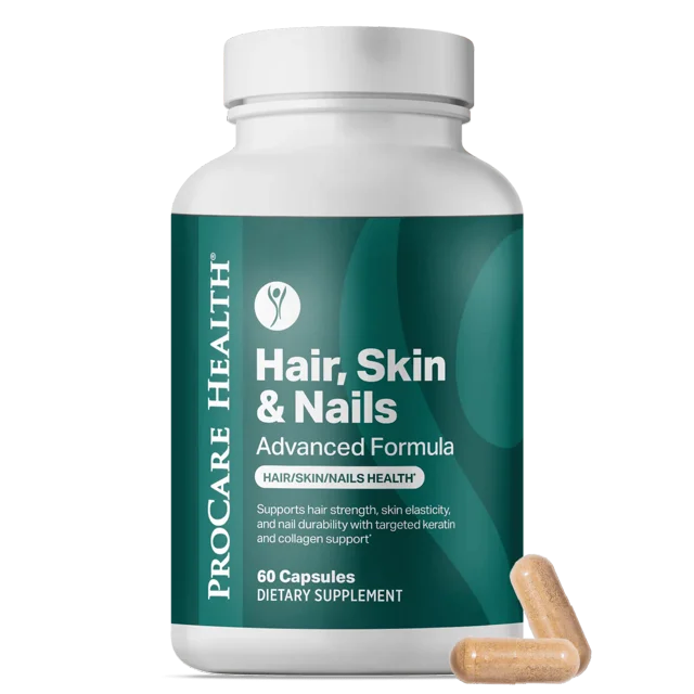 ProCare Health Hair Skin & Nails Biotina 5000 mcg 60 Cápsulas Soporte para Cabello Piel y Uñas